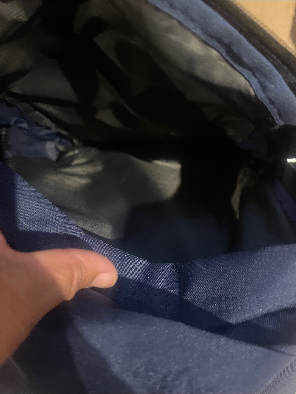 Jansport Navy Backpack with Brown Base Accent - Picture 3 of 3